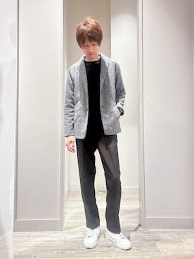 「ABAHOUSE GRAY（アバハウスグレイ）のジオメトリックリンクス 長袖Tシャツ（Tシャツ/カットソー）」を使った、★たか★さん（メンズ・178cm）の秋コーディネート