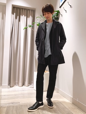 「フォローミー」｜「アイテム（ステンカラーコート）」を使った、★たか★さん（メンズ・178cm）の冬コーディネート