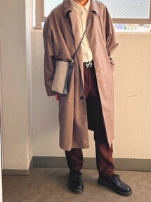 HARE ムササビBIGステンカラーコート　ボルドー HARE（ハレ）の「ドルマンスリーブビッグステンカラーコート