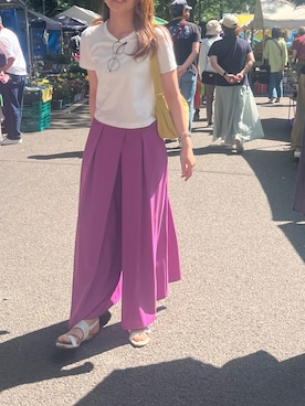 「cava cava（サヴァサヴァ）のアイテム（サンダル）」を使った、Yさん（レディース・158cm）の夏コーディネート