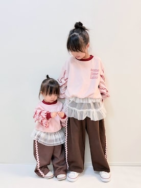 「p.premier（ピードットプルミエ）のアイテム」を使った、YuAchiさん（キッズ・120cm）の秋コーディネート