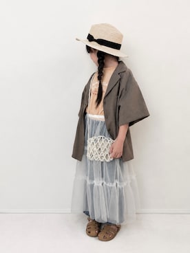 「devirock（デビロック）のアイテム」を使った、YuAchiさん（キッズ・120cm）の夏コーディネート
