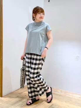「ハイネックトップス」｜yasuno.【GLOBALWORK】さん（レディース・162cm）の夏コーディネート
