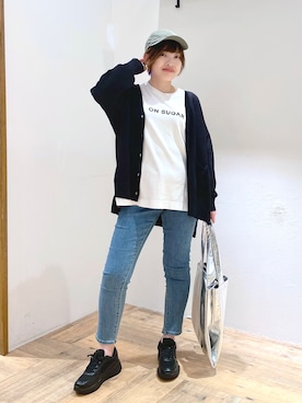 「GLOBAL WORK（グローバルワーク）のウツクシルエットデニムスリム/954886（デニムパンツ）」を使った、yasuno.【GLOBALWORK】さん（レディース・162cm）の秋コーディネート