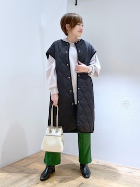 「レイヤード風」｜「アイテム（ジャケット/アウター）」を使った、yasuno.【GLOBALWORK】さん（レディース・162cm）の秋コーディネート
