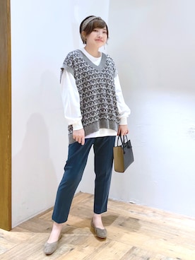 「GLOBAL WORK（グローバルワーク）のアイテム（ヘアバンド）」を使った、yasuno.【GLOBALWORK】さん（レディース・162cm）の秋コーディネート