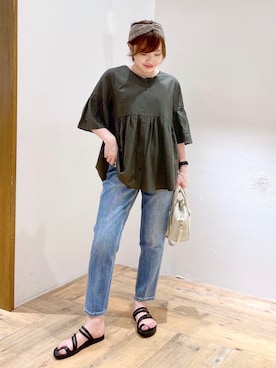 「GLOBAL WORK（グローバルワーク）のアイテム（ヘアバンド）」を使った、yasuno.【GLOBALWORK】さん（レディース・162cm）の夏コーディネート