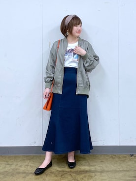 「GLOBAL WORK（グローバルワーク）のアイテム（MA-1）」を使った、yasuno.【GLOBALWORK】さん（レディース・162cm）の春コーディネート