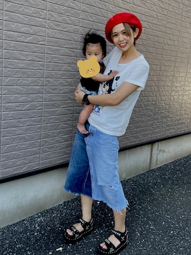 「JOEY HYSTERIC（ジョーイヒステリック）のアイテム」を使った、がゆさん（レディース・152cm）の夏コーディネート