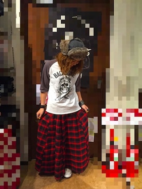 「BACK BONE（バックボーン）のアイテム」を使った、がゆさん（レディース・153cm）の秋コーディネート