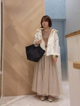 「Te chichi（テチチ）のアイテム（ブルゾン）」を使った、みかさん（レディース・155cm）の春コーディネート
