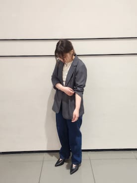「オケージョン」｜「アイテム（ノーカラージャケット）」を使った、みかさん（レディース・155cm）の春コーディネート
