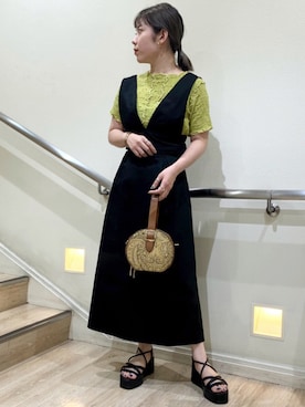 「AS KNOW AS PINKY（アズノゥアズピンキー）のアイテム（ワンピース/ドレス）」を使った、yukinoさん（レディース・157cm）の夏コーディネート