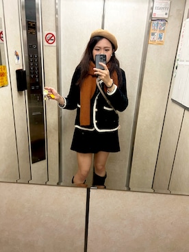 「NET（ネット）のアイテム（ハンチング/ベレー帽）」を使った、sさん（レディース・170cm）の冬コーディネート