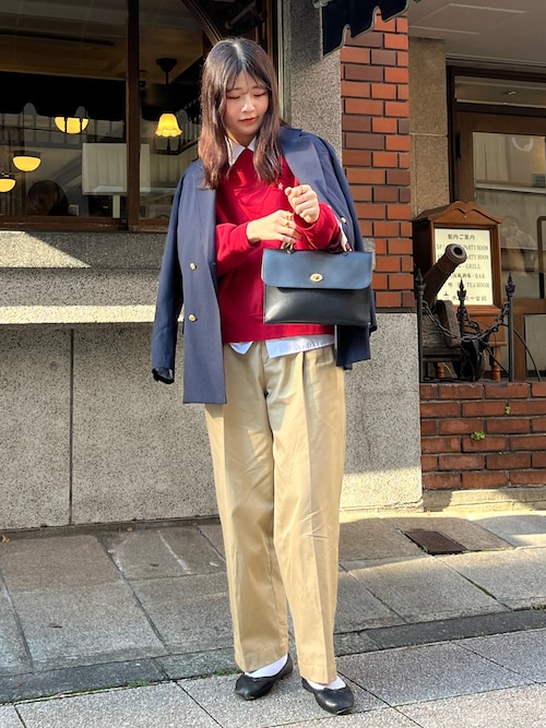 ラウンドトゥ ストックレザー フラットバレエシューズ（バレエシューズ