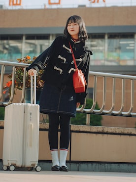 「アイテム（ダッフルコート）」を使った、おはなさん（レディース・168cm）の秋コーディネート