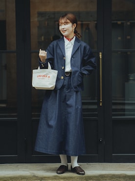 「アイテム（デニムジャケット）」を使った、おはなさん（レディース・168cm・20代）の秋コーディネート