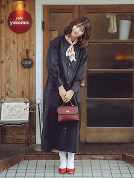 「アイテム（ストール/ショール）」を使った、おはなさん（レディース・168cm）の秋コーディネート