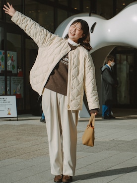 「アイテム（トートバッグ）」を使った、おはなさん（レディース・168cm・20代）の冬コーディネート