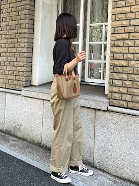 「SCYE BASICS（サイベーシックス）のアイテム（Tシャツ/カットソー）」を使った、おはなさん（レディース・168cm）の夏コーディネート