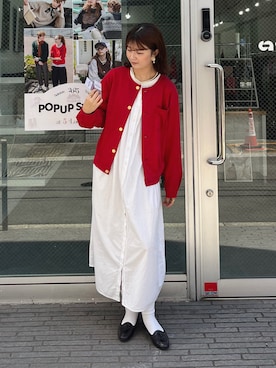 「アイテム（カーディガン/ボレロ）」を使った、おはなさん（骨格ストレート・レディース・168cm）の夏コーディネート