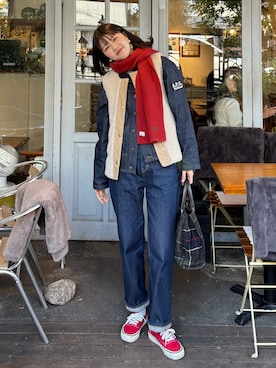 「MHL.（エムエイチエル）のアイテム」を使った、おはなさん（レディース・168cm）の冬コーディネート