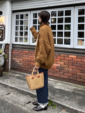 「YASHIKI（ヤシキ）のアイテム」を使った、おはなさん（レディース・168cm）の冬コーディネート