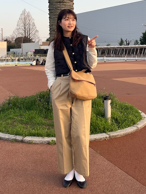 ラウンドトゥ ストックレザー フラットバレエシューズ（バレエシューズ