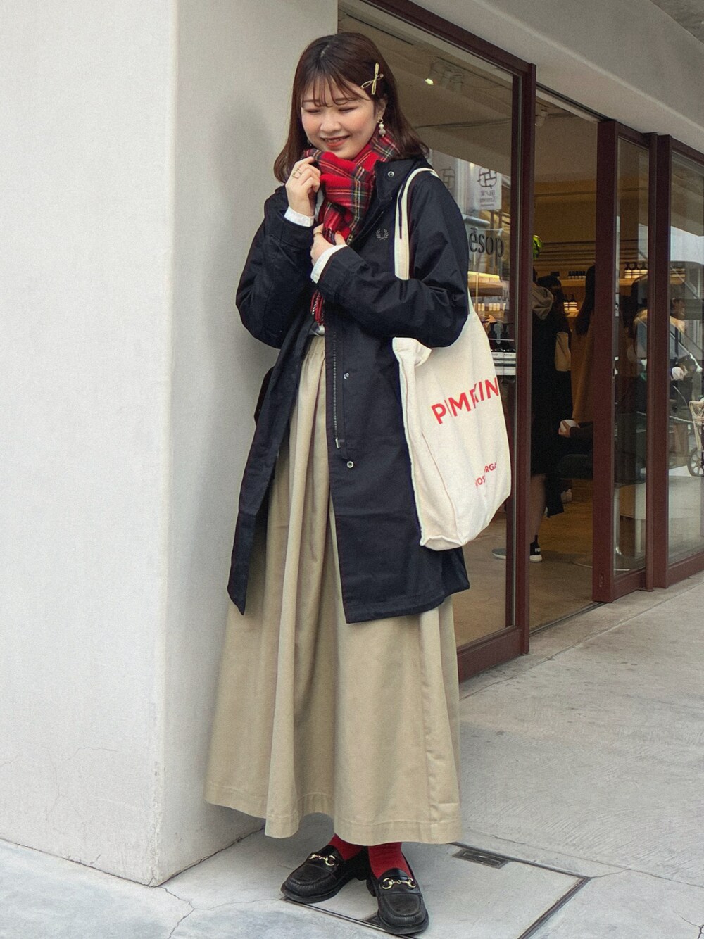 フレッドペリー　デニム　モッズコート　フード付き　ワンピース　羽織り フレッドペリー デニム モッズコート フード付き ワンピース