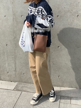 「Levi's（リーバイス）のアイテム（チノパンツ）」を使った、おはなさん（レディース・168cm）の秋コーディネート