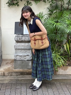 「BRADY（ブレディー）のBrady | ARIEL TROUT SMALL（ショルダーバッグ、グリーン系）」を使った、おはなさん（レディース・168cm）の夏コーディネート