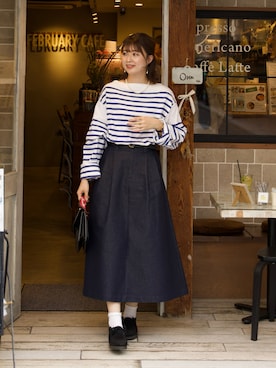 「アイテム（モカシン/デッキシューズ）」を使った、おはなさん（レディース・168cm）の夏コーディネート