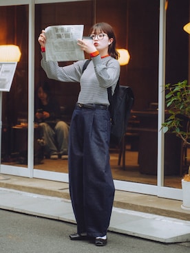 「アイテム（バレエシューズ）」を使った、おはなさん（レディース・168cm）の秋コーディネート