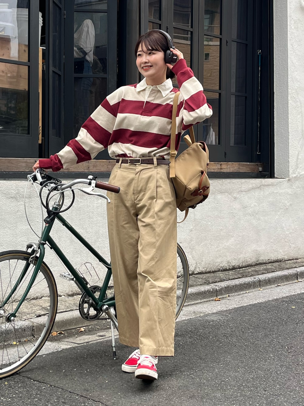 おはなさんの「ラガーシャツ / ポロトップス（FREAK'S STORE）」を使ったコーディネートの1枚目の写真