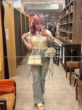 「one after another NICE CLAUP（ワンアフターアナザーナイスクラップ）のアイテム」を使った、akaneさん（レディース・157cm）の夏コーディネート