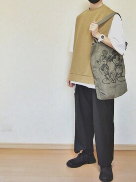 トートバッグ グリーン系 を使った 高校生 のメンズ人気ファッションコーディネート Wear