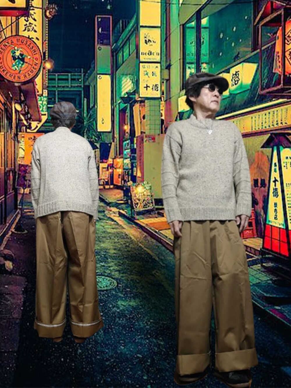 「春服デビュー宣言、カジュアルコーデ、春服、プチプラ、beautiful people、GU、ローゲージニット、フィッシャーマンニット、ワイドパンツ、ハンチング、ジャーマントレーナー、ベージュ×ブラウン、ニット、オトナカジュアル、相互フォロー」｜「UNIQLOのアイテム（ニット/セーター、ベージュ系）」を使った、msg1961さん（メンズ・170cm）の春コーディネートの1枚目の写真