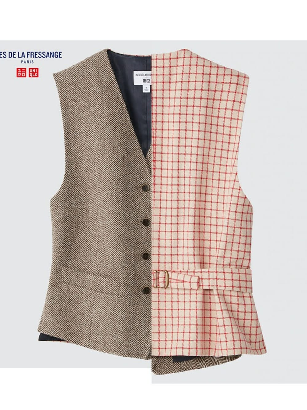 ベージュ系のベスト、ピンク系のシャツ/ブラウス、ベージュ系のスウェットパンツを着用したメンズの春コーディネートの2枚目の写真