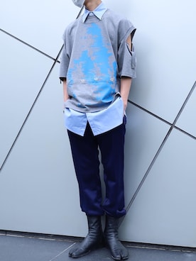 「TAKAHIROMIYASHITATheSoloIst.（タカヒロミヤシタザソロイスト）のアイテム（トップス）」を使った、ゆうきさん（メンズ・174cm）の夏コーディネート