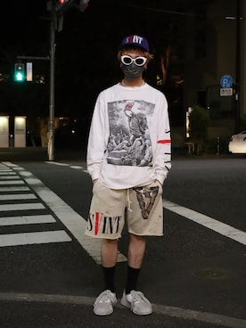 「ROYAL FLASH（ロイヤルフラッシュ）のアイテム（スウェットパンツ）」を使った、ゆうきさん（メンズ・174cm）の春コーディネート