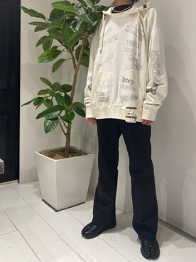 「LAD MUSICIAN（ラッドミュージシャン）のアイテム（スラックス）」を使った、ゆうきさん（メンズ・174cm）の夏コーディネート