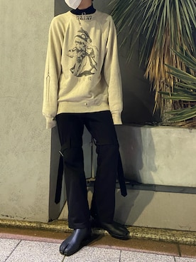 「JOHN LAWRENCE SULLIVAN」｜「アイテム（スウェット）」を使った、ゆうきさん（メンズ・174cm）の冬コーディネート