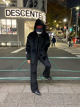 「ファーコート」｜「アイテム（ブルゾン）」を使った、ゆうきさん（メンズ・174cm）の秋コーディネート