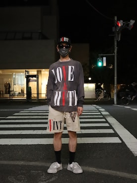 「ROYAL FLASH（ロイヤルフラッシュ）のアイテム（スウェットパンツ）」を使った、ゆうきさん（メンズ・174cm）の春コーディネート