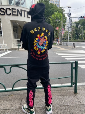 「ROYAL FLASH（ロイヤルフラッシュ）のアイテム（スウェットパンツ）」を使った、ゆうきさん（メンズ・174cm）の夏コーディネート