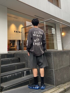 「ROYAL FLASH（ロイヤルフラッシュ）のアイテム（スニーカー）」を使った、ゆうきさん（メンズ・174cm）の夏コーディネート