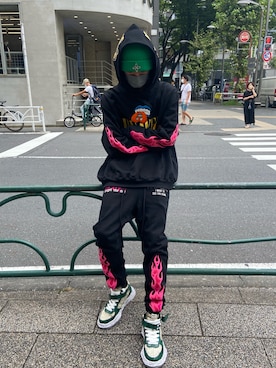 「ROYAL FLASH（ロイヤルフラッシュ）のアイテム（スウェットパンツ）」を使った、ゆうきさん（メンズ・174cm）の夏コーディネート