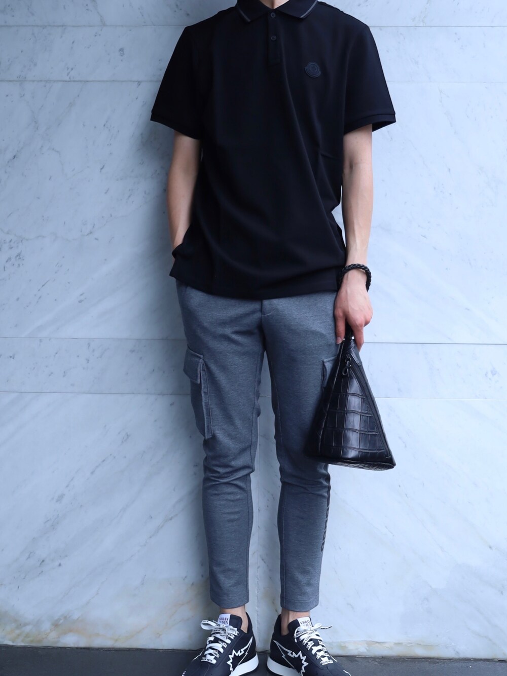 MONCLER 黒 ポロシャツスタイル ワンピース モンクレール MONCLER シャツ ブラウス ブラック メンズ MONCLER