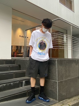 「ROYAL FLASH（ロイヤルフラッシュ）のアイテム（スニーカー）」を使った、ゆうきさん（メンズ・174cm）の夏コーディネート