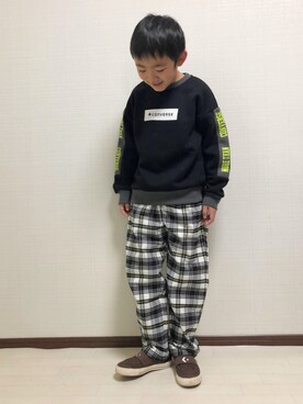 「CONVERSE（コンバース）のアイテム（スウェット）」を使った、haru🌸さん（キッズ・123cm）の冬コーディネート
